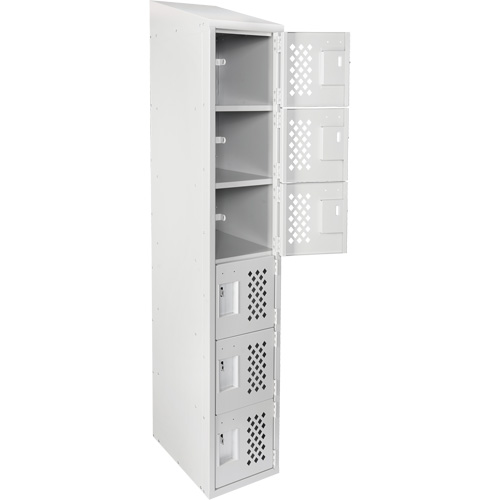 Petit casier perfor&eacute; Clean-Line, 6 niveaux, 15" x 72" x 12", Acier Cantin et fils