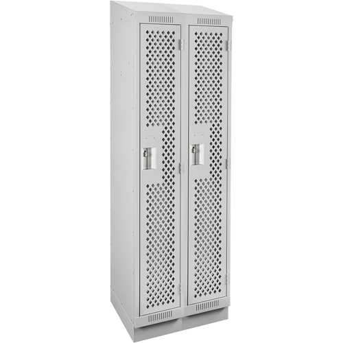 Clean Line Lockers, Bank of 2, 24" x 12" x 82", Steel, Grey, Rivet (Assembled), Perforated Cantin et fils