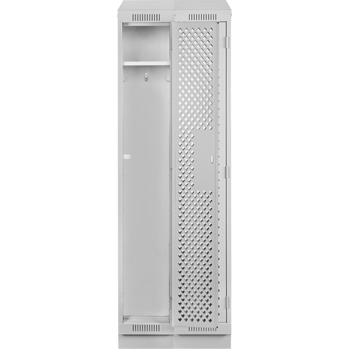 Clean Line Lockers, Bank of 2, 24" x 12" x 82", Steel, Grey, Rivet (Assembled), Perforated Cantin et fils