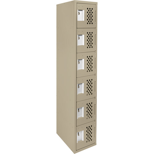 Assembled Lockerettes Clean Line Perforated Economy Lockers, 6 -tier, 18" x 72" x 12", Steel Cantin et fils