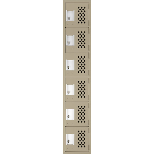 Assembled Lockerettes Clean Line Perforated Economy Lockers, 6 -tier, 18" x 72" x 12", Steel Cantin et fils