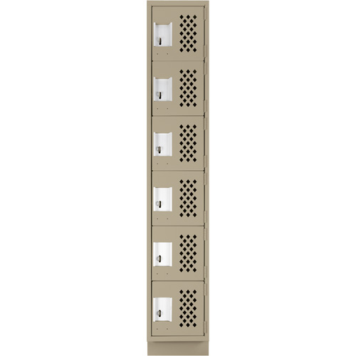 Assembled Lockerettes Clean Line Perforated Economy Lockers, 6 -tier, 18" x 72" x 12", Steel Cantin et fils