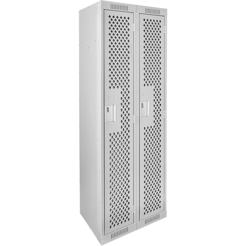 Casiers Clean Line, 2 niveaux, 12" x 15" x 72", Acier, Gris, Rivet (assembl&eacute;), Perfor&eacute; Cantin et fils