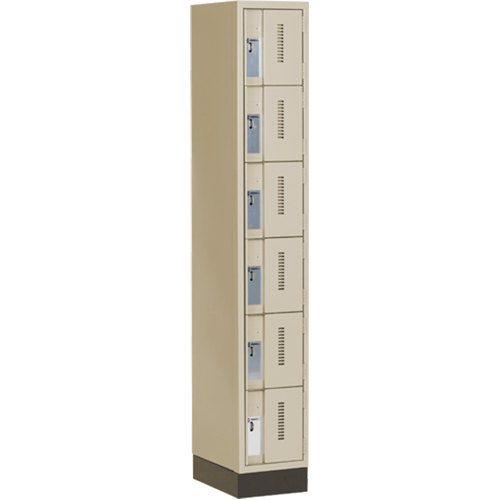 Casiers robustes Concorde, 6 niveaux, 12" x 18" x 76", Acier, Beige, Soud&eacute; (assembl&eacute;) Cantin et fils