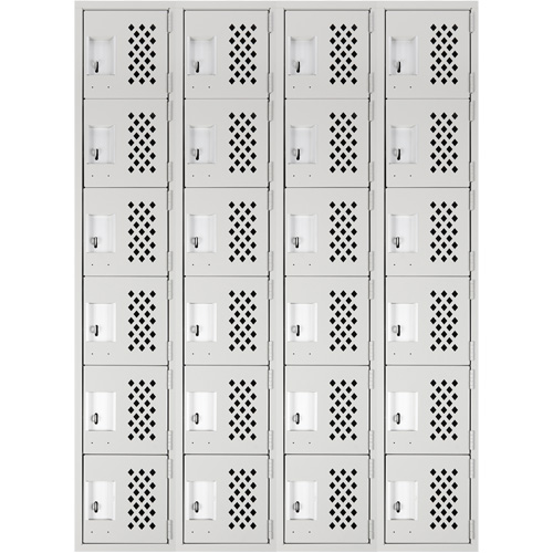 Clean Line Lockerettes, 6 -tier, Bank of 4, 18" x 72" x 12", Steel Cantin et fils