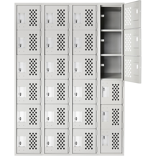 Clean Line Lockerettes, 6 -tier, Bank of 4, 18" x 72" x 12", Steel Cantin et fils