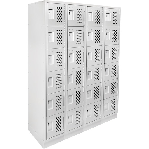 Casiers &eacute;conomiques perfor&eacute;s et assembl&eacute;s Clean Line, 6 niveaux, Bloc de 4, 18" x 72" x 12", Acier Cantin et fils
