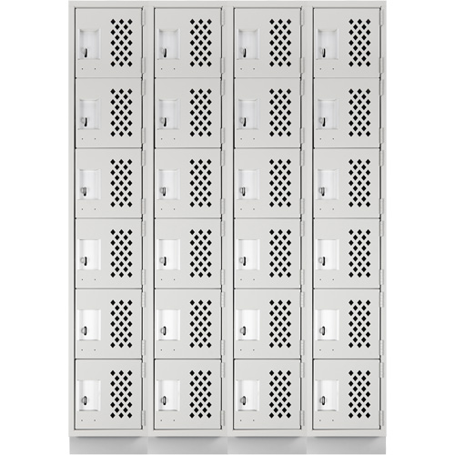 Casiers &eacute;conomiques perfor&eacute;s et assembl&eacute;s Clean Line, 6 niveaux, Bloc de 4, 18" x 72" x 12", Acier Cantin et fils