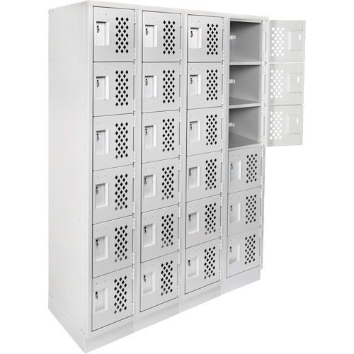 Casiers &eacute;conomiques perfor&eacute;s et assembl&eacute;s Clean Line, 6 niveaux, Bloc de 4, 18" x 72" x 12", Acier Cantin et fils