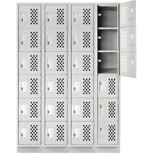 Casiers &eacute;conomiques perfor&eacute;s et assembl&eacute;s Clean Line, 6 niveaux, Bloc de 4, 18" x 72" x 12", Acier Cantin et fils