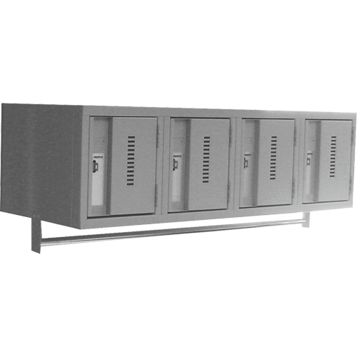 Wall Hung Lockers - Heavy Duty, Bank of 4, 18" x 12" x 12", Steel Cantin et fils