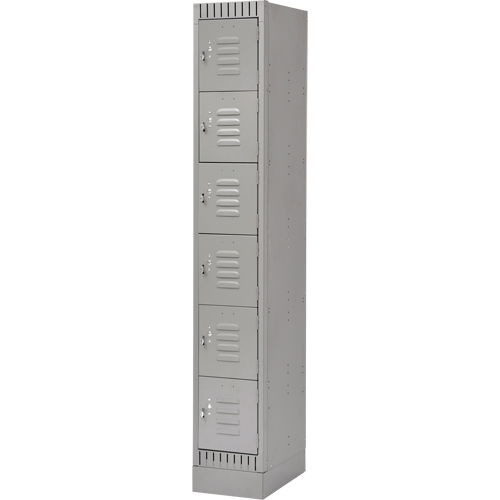 Lockers, 6 -tier, 12" x 18" x 76", Steel, Grey, Knocked Down Cantin et fils