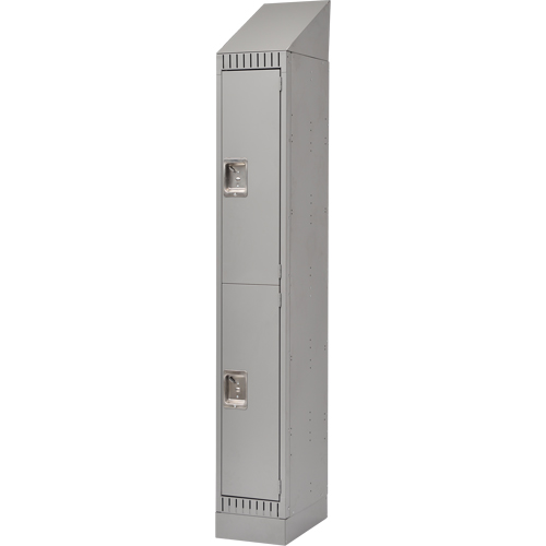 Assembled Lockers, 2 -tier, 12" x 18" x 72", Steel, Grey, Rivet (Assembled) Cantin et fils