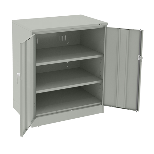 Armoire &agrave; hauteur de comptoir de luxe, Acier, 2 Tablettes, 42" h x 36" la x 24" P, Gris p&acirc;le Cantin et fils