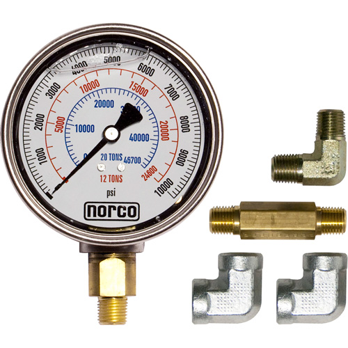 Hydraulic Gauge with Fittings, 4" , Bottom Mount, Analogue Cantin et fils