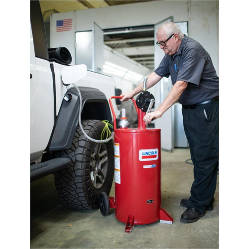 25-Gallon Steel Fuel Caddy with 2-Way Rotary Pump & Filter Cantin et fils