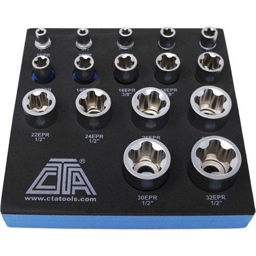 Jeu de douilles TORX EPR &agrave; 5 pans, 16 Morceaux, Prise de 1/4"/3/8"/1/2" Cantin et fils
