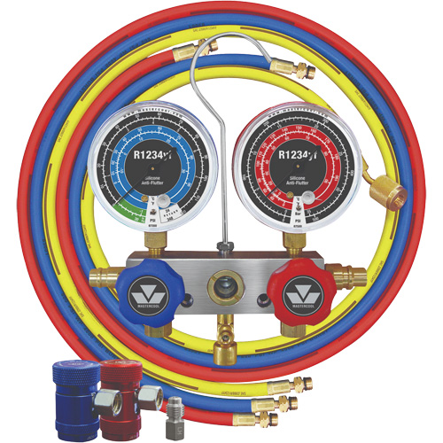R1234Yf 2-Way Piston Valve Manifold Gauge Set Cantin et fils