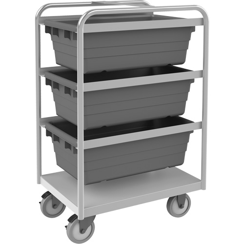 Mobile Tub Rack, Double-sided, 3 bins, 26" W x 18" D x 42" H Cantin et fils