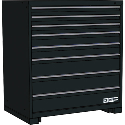 Modular Drawer Cabinet, 8 Drawers, 60" W x 24" D x 40" H, Black Cantin et fils