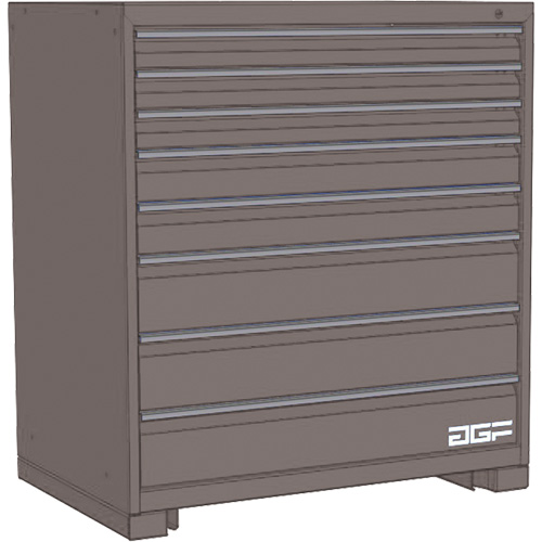 Modular Drawer Cabinet, 8 Drawers, 24" W x 28" D x 40" H, Grey Cantin et fils