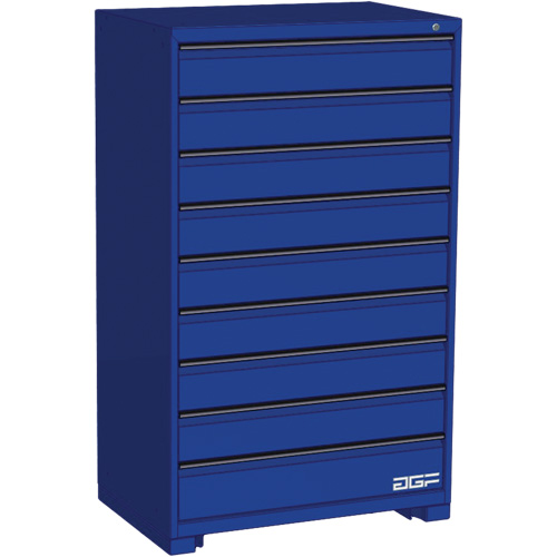 Armoire &agrave; tiroirs modulaire, 9 tiroirs, 36" la x 24" p x 60" h, Bleu Cantin et fils