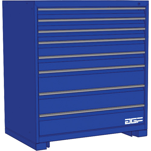Modular Drawer Cabinet, 8 Drawers, 60" W x 24" D x 40" H, Blue Cantin et fils