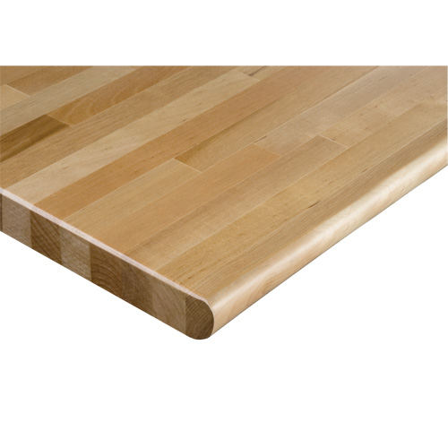 Hardwood Workbench Top, 72" W x 36" D, Bullnose Edge, 1-1/4" Thick Cantin et fils