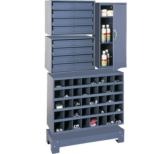 Modular Small Parts Storage Unit, Steel, 8 Drawers, 33-3/4" x 12-1/4" x 59-5/8", Grey Cantin et fils