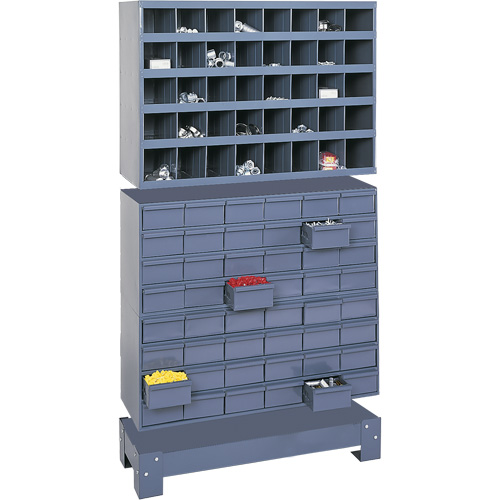 Modular Small Parts Storage Unit, Steel, 48 Drawers, 33-3/4" x 12-1/4" x 58-3/8", Grey Cantin et fils