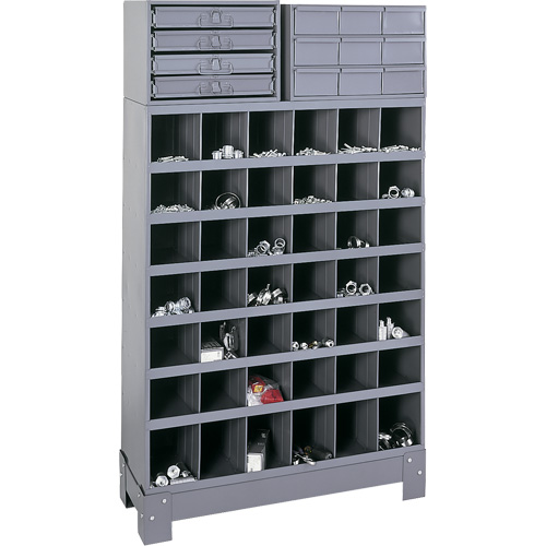 Modular Small Parts Storage Unit, Steel, 13 Drawers, 33-3/4" x 12-1/4" x 59", Grey Cantin et fils