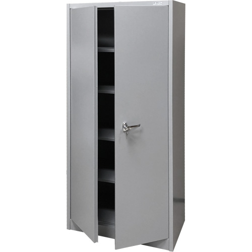 Armoire de rangement, Acier, 4 Tablettes, 66" h x 30" la x 15" P, Gris Cantin et fils