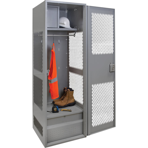Gear Locker with Door, Steel, 24" W x 24" D x 72" H, Grey Cantin et fils