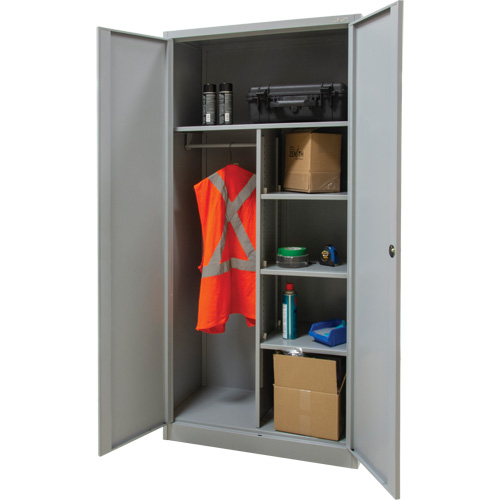 Armoire de rangement combin&eacute;e, 36" la x 18" p x 72" h, Gris Cantin et fils