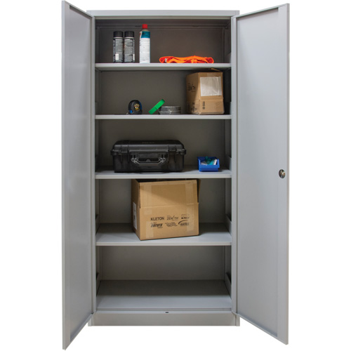 Hi-Boy Storage Cabinet, Steel, 4 Shelves, 72" H x 36" W x 18" D, Grey Cantin et fils