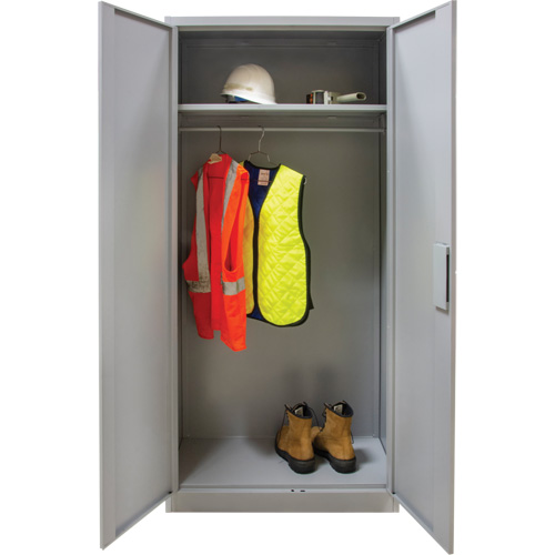 Armoire garde-robe, Acier, 36" la x 18" p x 72" h, Gris Cantin et fils