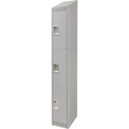 Lockers, 3 -tier, 12" x 18" x 82", Steel, Grey, Knocked Down Cantin et fils
