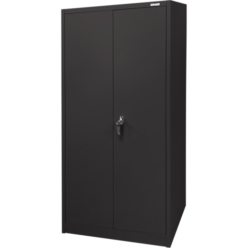 Armoire d'entreposage, Acier, 4 Tablettes, 66" h x 30" la x 15" P, Noir Cantin et fils