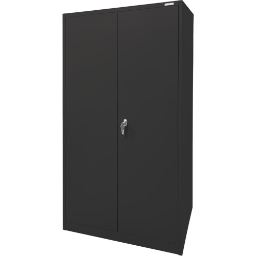 Armoire d'entreposage, Acier, 4 Tablettes, 78" h x 36" la x 24" P, Noir Cantin et fils