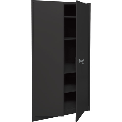 Armoire d'entreposage, Acier, 4 Tablettes, 78" h x 36" la x 24" P, Noir Cantin et fils