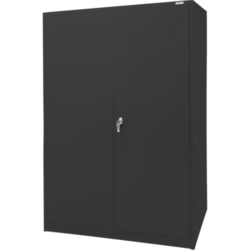 Armoire d'entreposage, Acier, 4 Tablettes, 78" h x 48" la x 24" P, Noir Cantin et fils