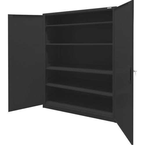 Armoire d'entreposage, Acier, 4 Tablettes, 78" h x 48" la x 24" P, Noir Cantin et fils