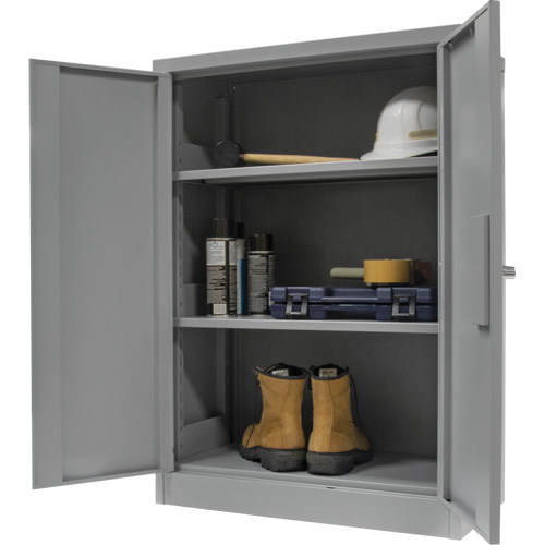 Armoire de rangement &agrave; hauteur de comptoir, Acier, 2 Tablettes, 42" h x 48" la x 24" P, Gris Cantin et fils