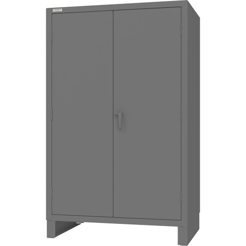 Armoire avec portes encastr&eacute;es en panneau perfor&eacute;, Acier, 4 Tablettes, 78" h x 48" la x 30" P, Gris Cantin et fils