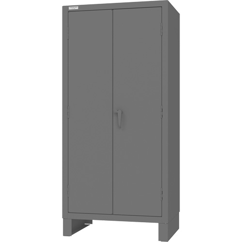 Armoire avec barre de suspension et portes encastr&eacute;es standards , Acier, 78" h x 36" la x 24" P, Gris Cantin et fils