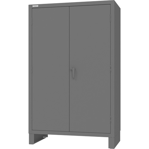 Armoire avec barre de suspension et portes encastr&eacute;es standards, Acier, 78" h x 48" la x 24" P, Gris Cantin et fils