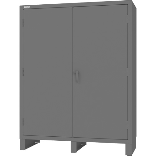 Armoire avec barre de suspension et portes encastr&eacute;es standards, Acier, 78" h x 60" la x 24" P, Gris Cantin et fils