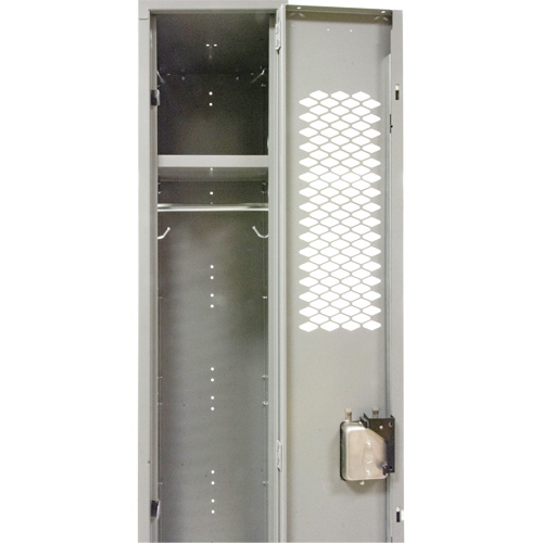 Casiers ventil&eacute;s, 12" x 18" x 78", Acier, Gris, D&eacute;mont&eacute;, Perfor&eacute; Cantin et fils
