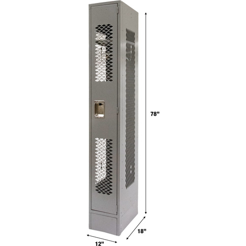 Casiers ventil&eacute;s, 12" x 18" x 78", Acier, Gris, D&eacute;mont&eacute;, Perfor&eacute; Cantin et fils