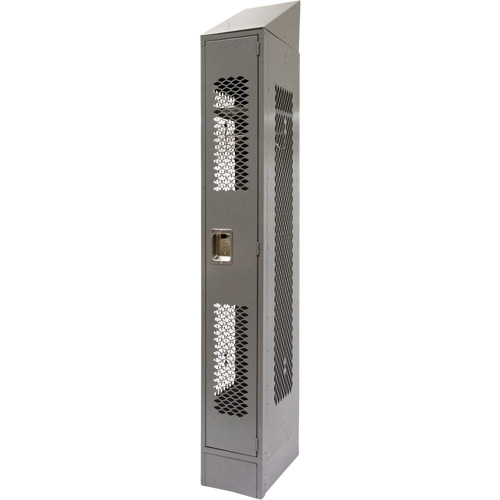 Vented Lockers, 12" x 18" x 88", Steel, Grey, Knocked Down, Perforated Cantin et fils
